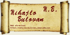 Mihajlo Bulovan vizit kartica